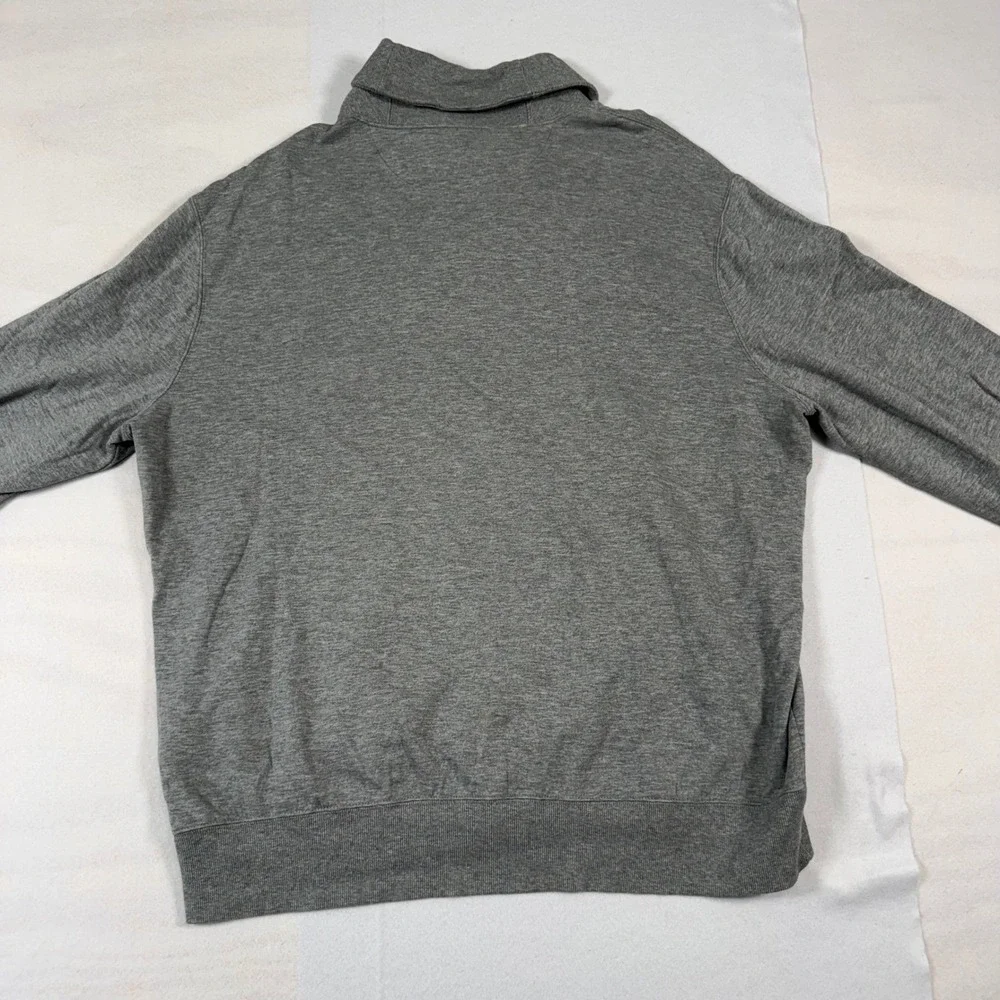 Polo Ralph Lauren Mens XL Gray Shawl Collar Pullover Preppy Sweater Cotton Blend